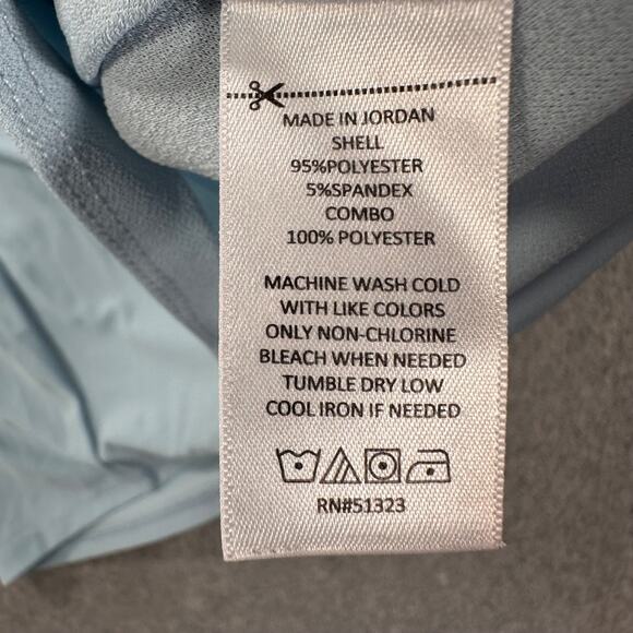 CeCe Swiss Dot Short Sleeve Crew Neck Blouse Women's Medium Blue - Picture 6 of 7